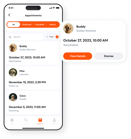 นัดหมาย สัตวแพทย์ แอปพลิเคชั่น Pets Into petsinto.com